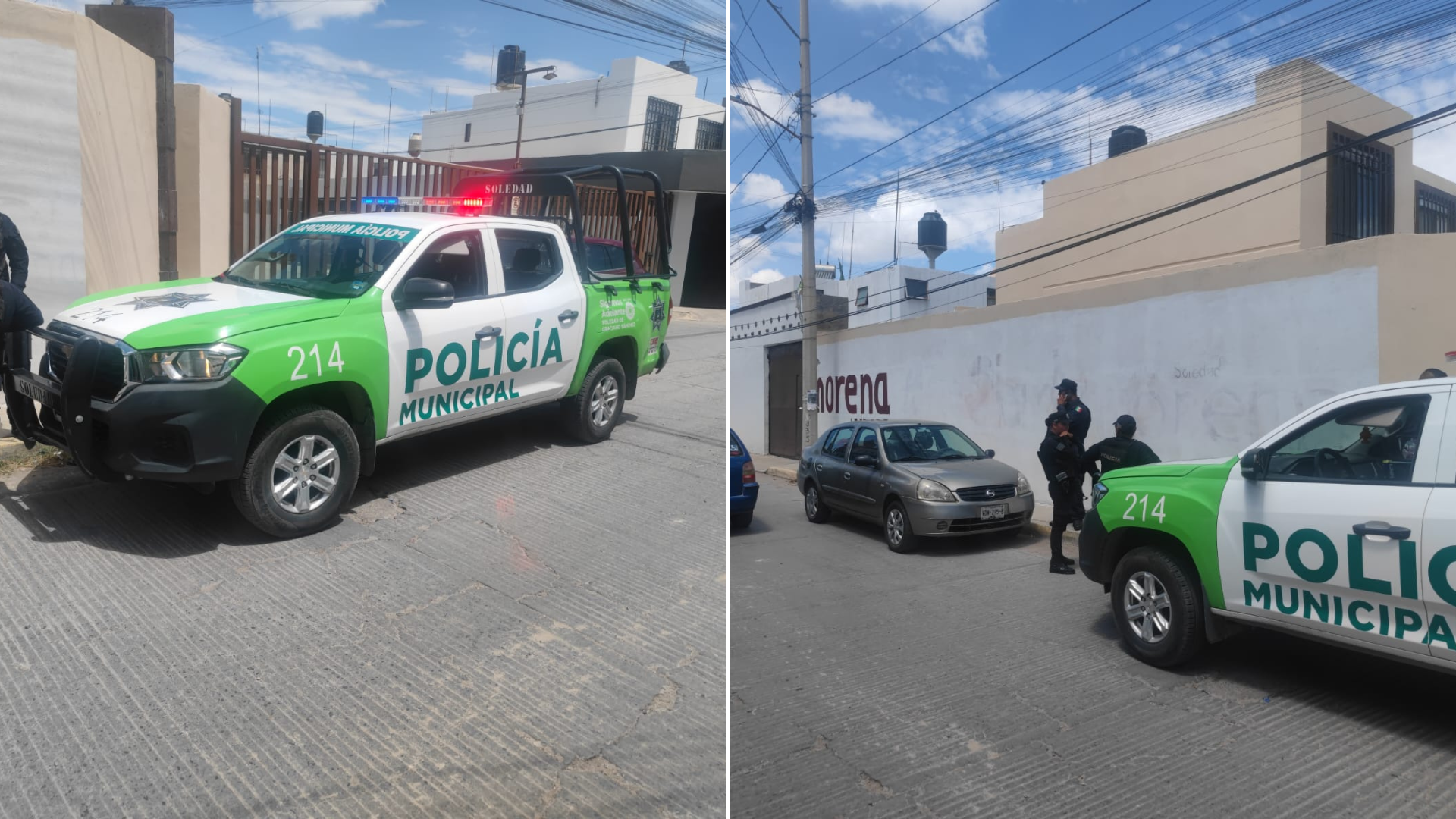 Policías municipales de la alcaldesa Leonor Noyola, realizan detención de personas ilegalmente