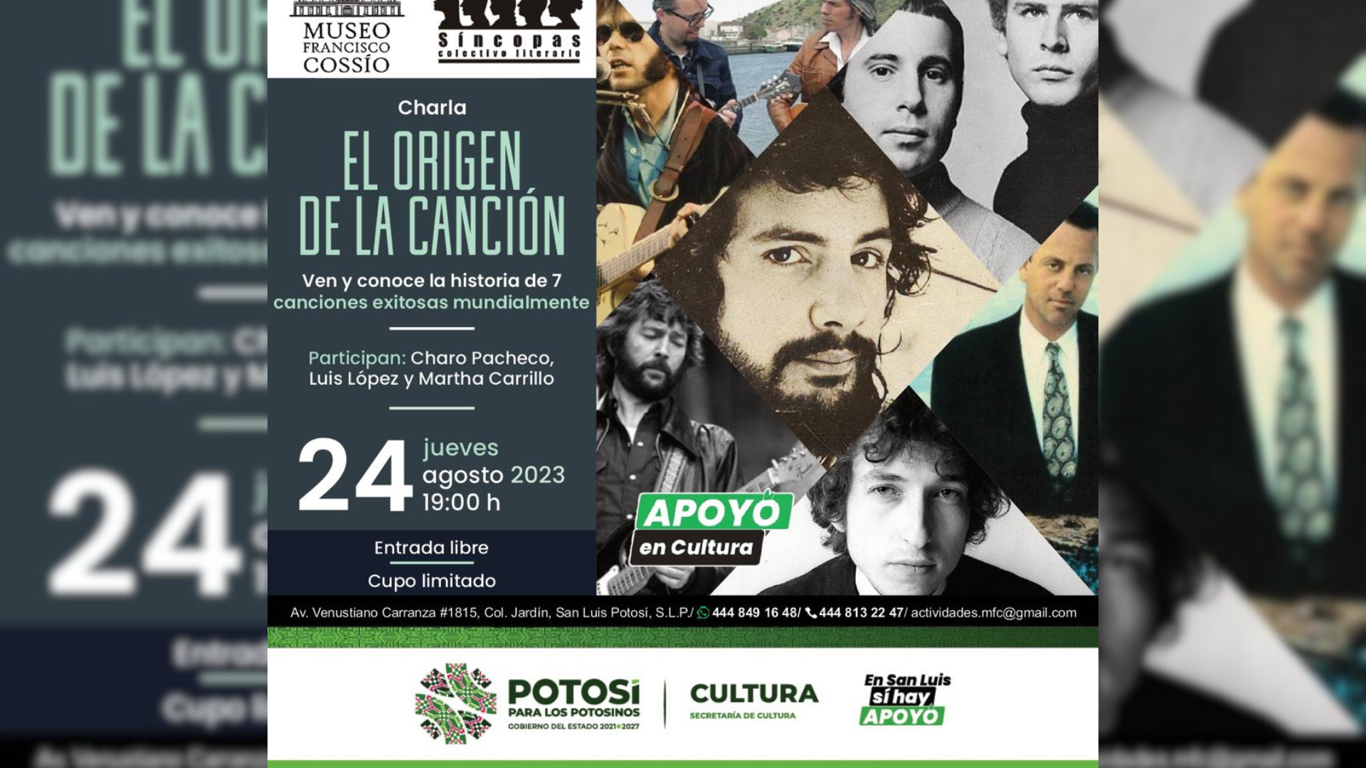 Charla «El Origen de la Canción» en el Cossío