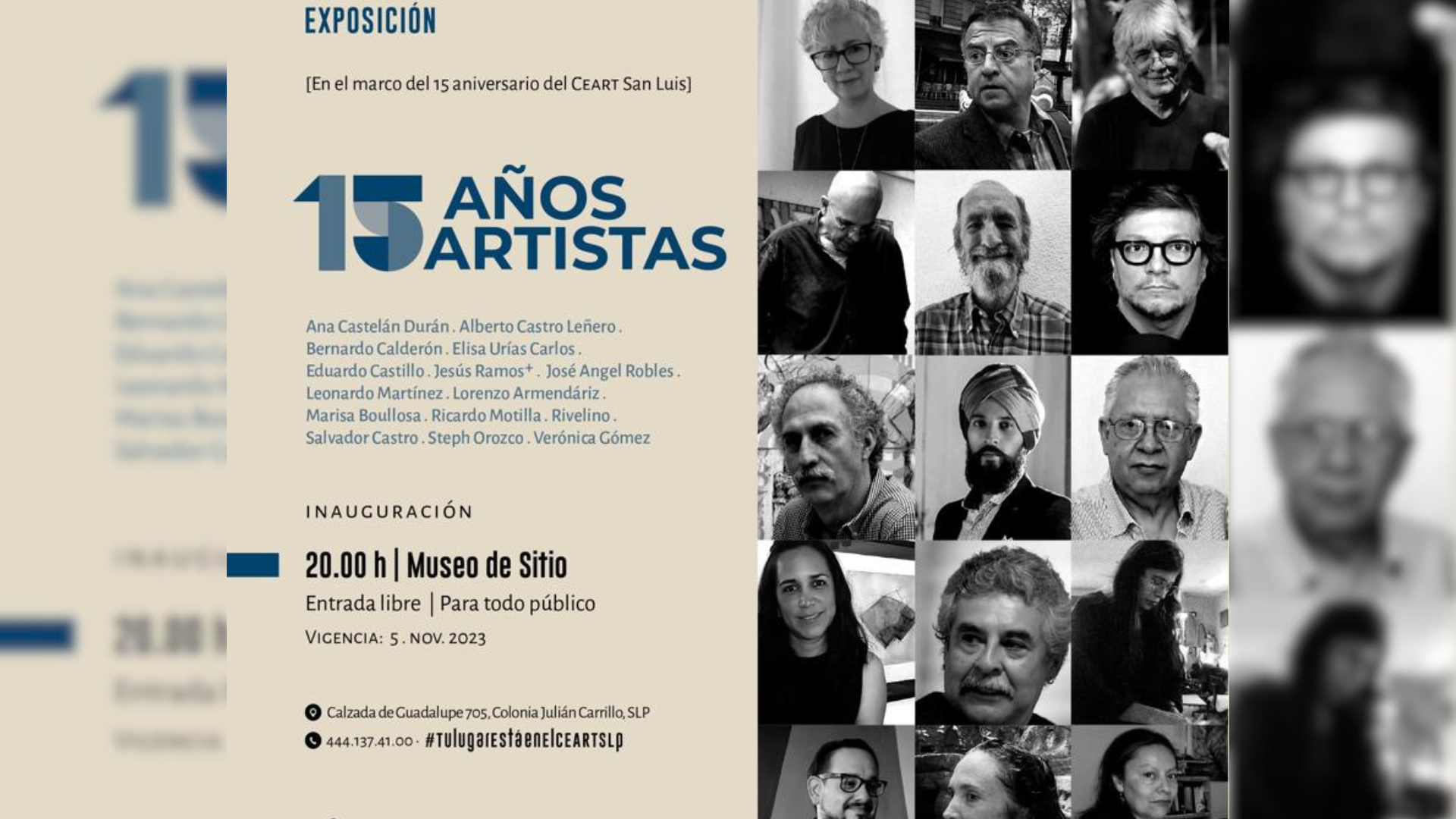 «15 años, 15 artistas», nueva exposición conmemorativa en el CEART SLP