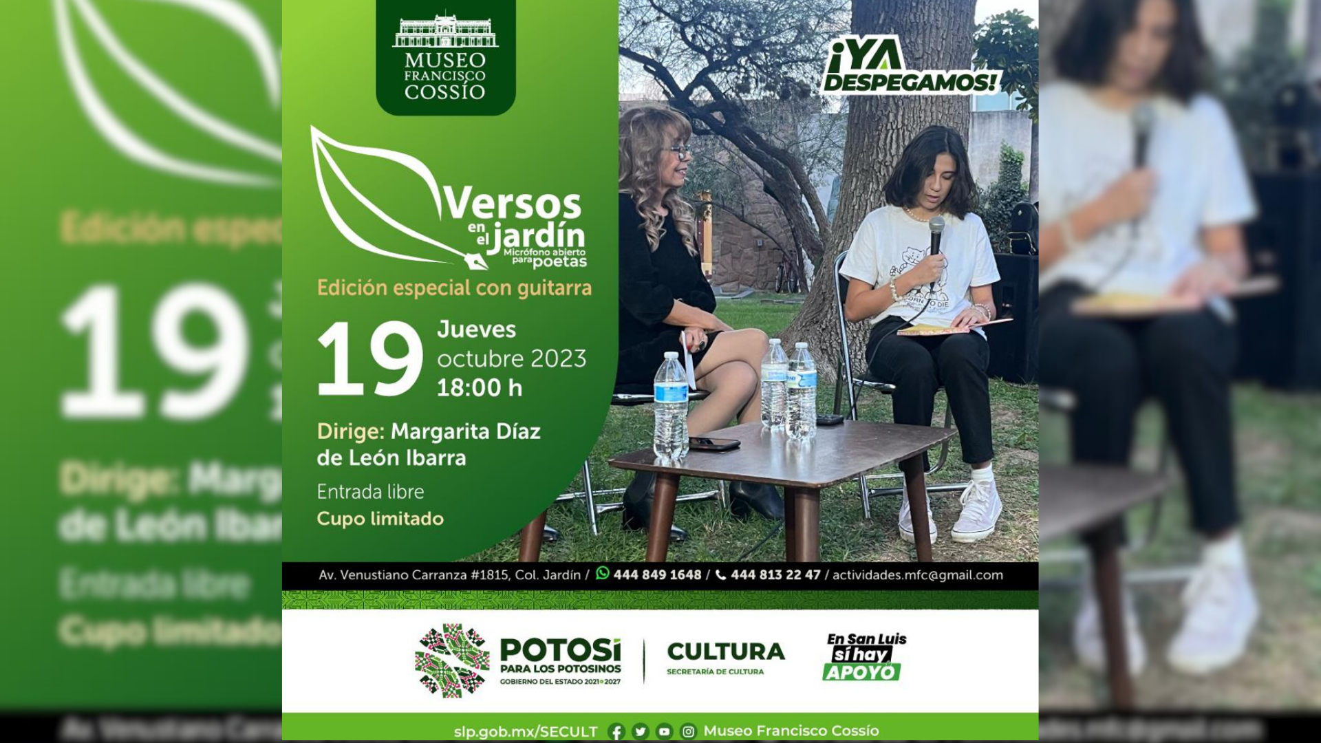 Versos en el jardín, edición especial con guitarra en Cossío