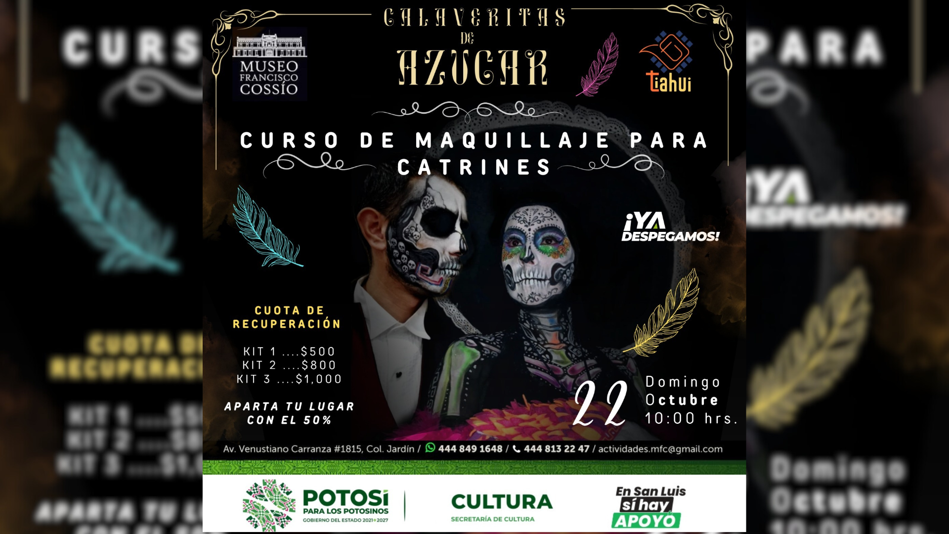 Taller de maquillaje para catrines y catrinas en el Cossío