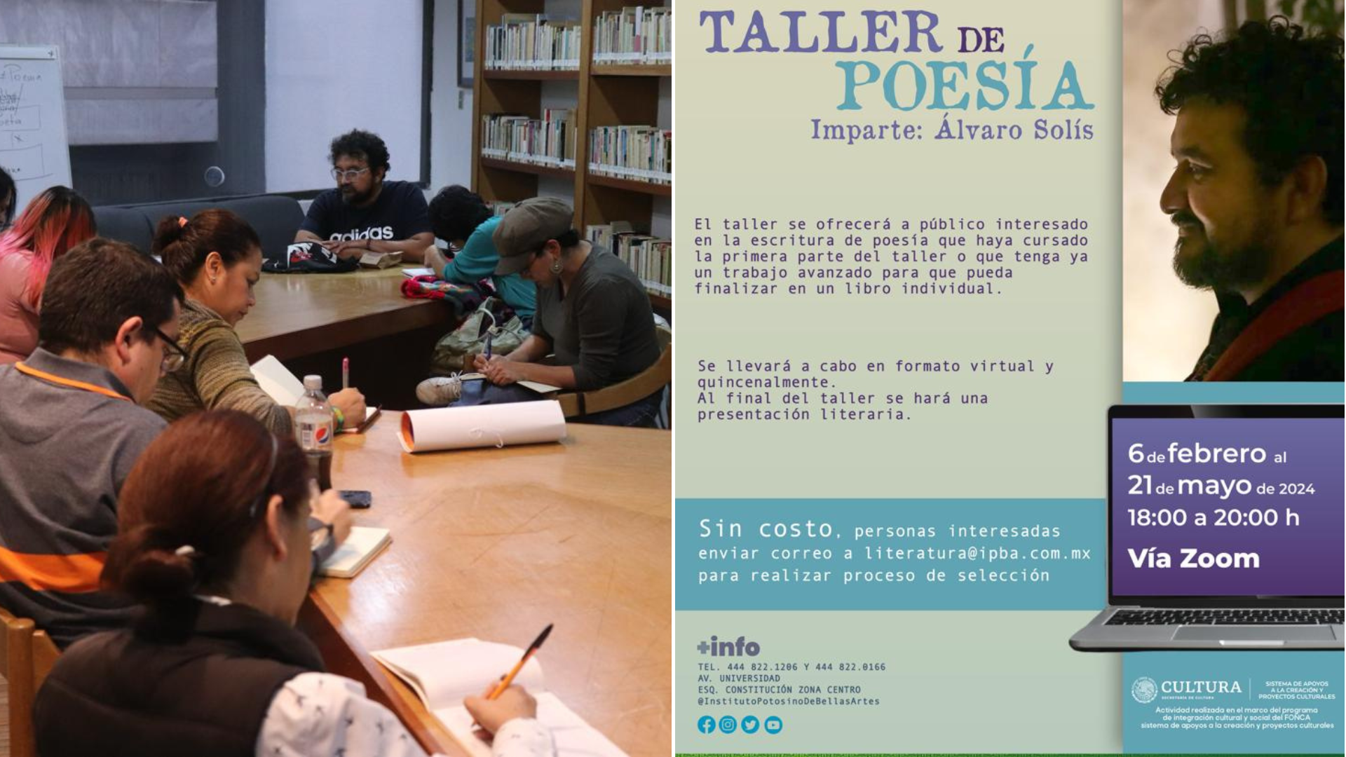 SECULT invita a nuevo taller de poesía en el IPBA