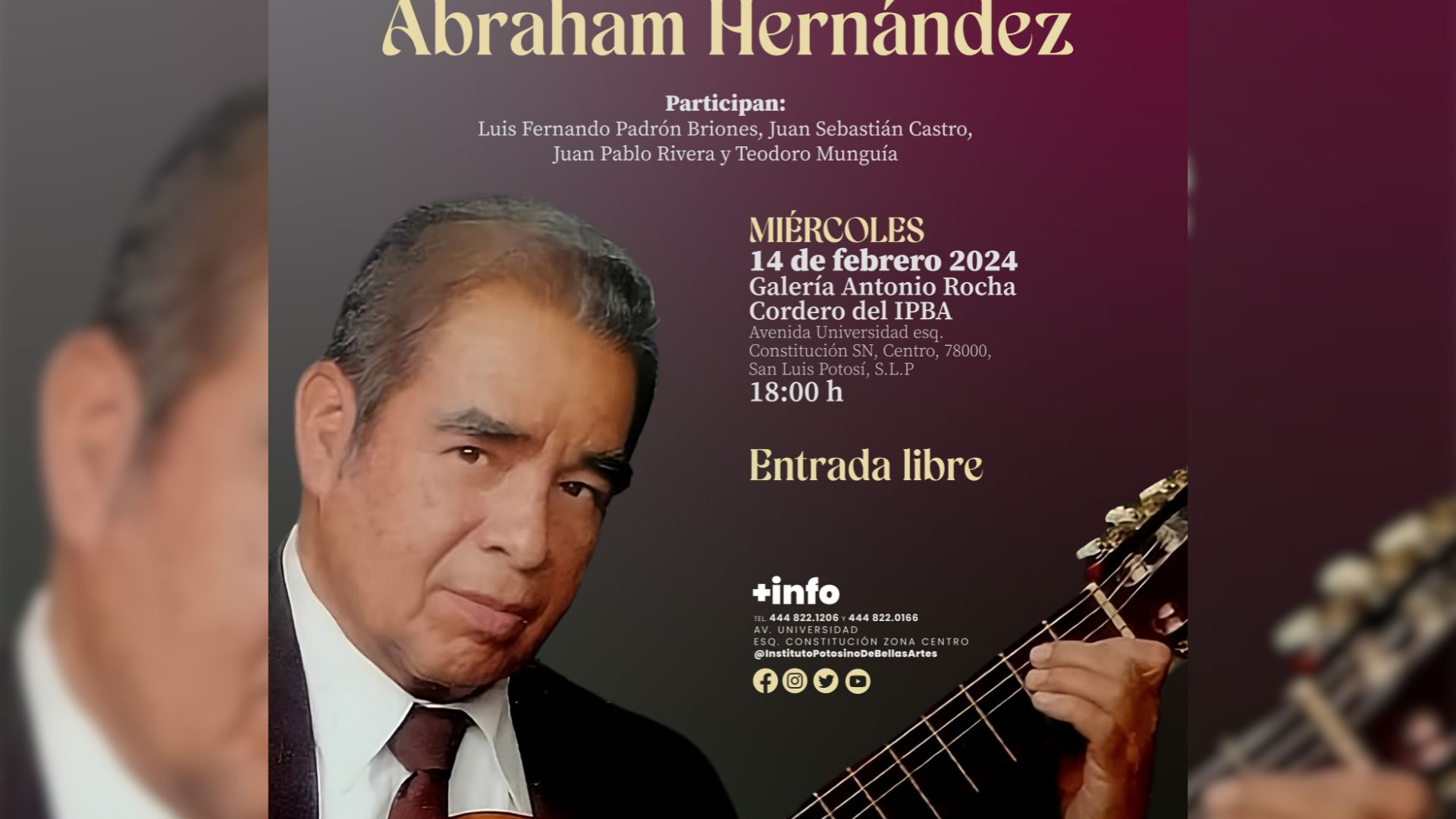 Rendirán homenaje al guitarrista Abraham Hernández Ortiz
