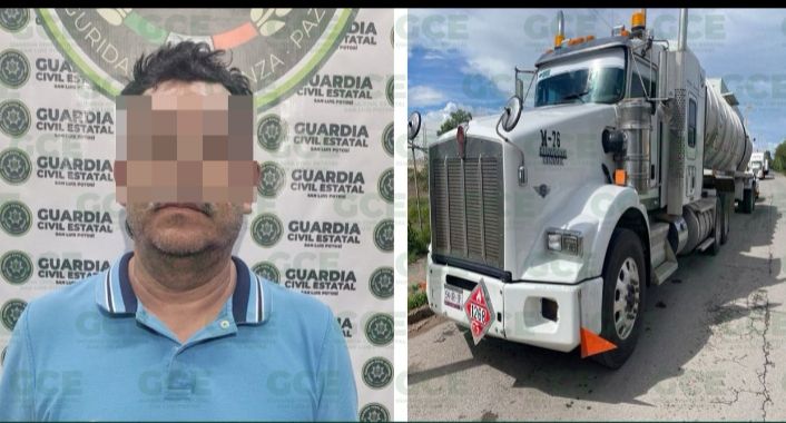 POR LA TRANSPORTACIÓN ILEGAL DE 35 MIL LITROS DE HIDROCARBURO, HOMBRE ES DETENIDO POR GUARDIA CIVIL ESTATAL