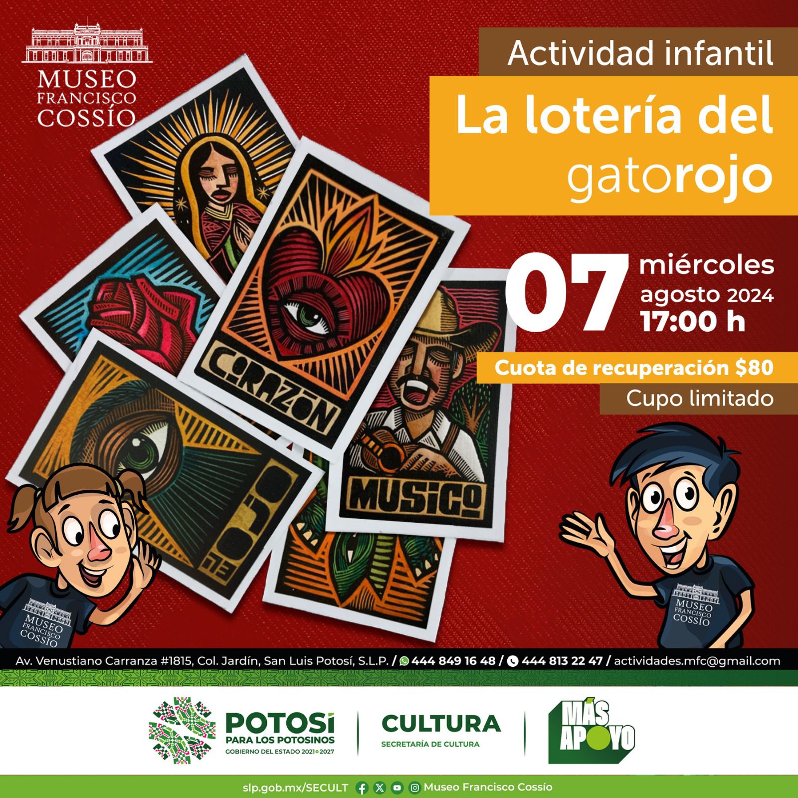 Actividad infantil “La Lotería del gato rojo” en el Museo Francisco Cossío